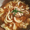 つるつるふわふわ鶏肉の卵とじうどん♪